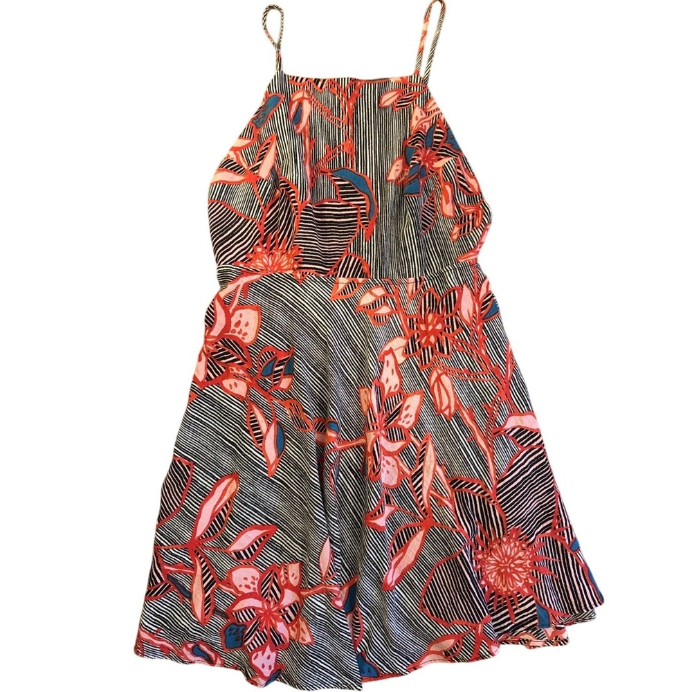 Free People Spaghetti Strap Mini Dress Tropical Dress Size 6